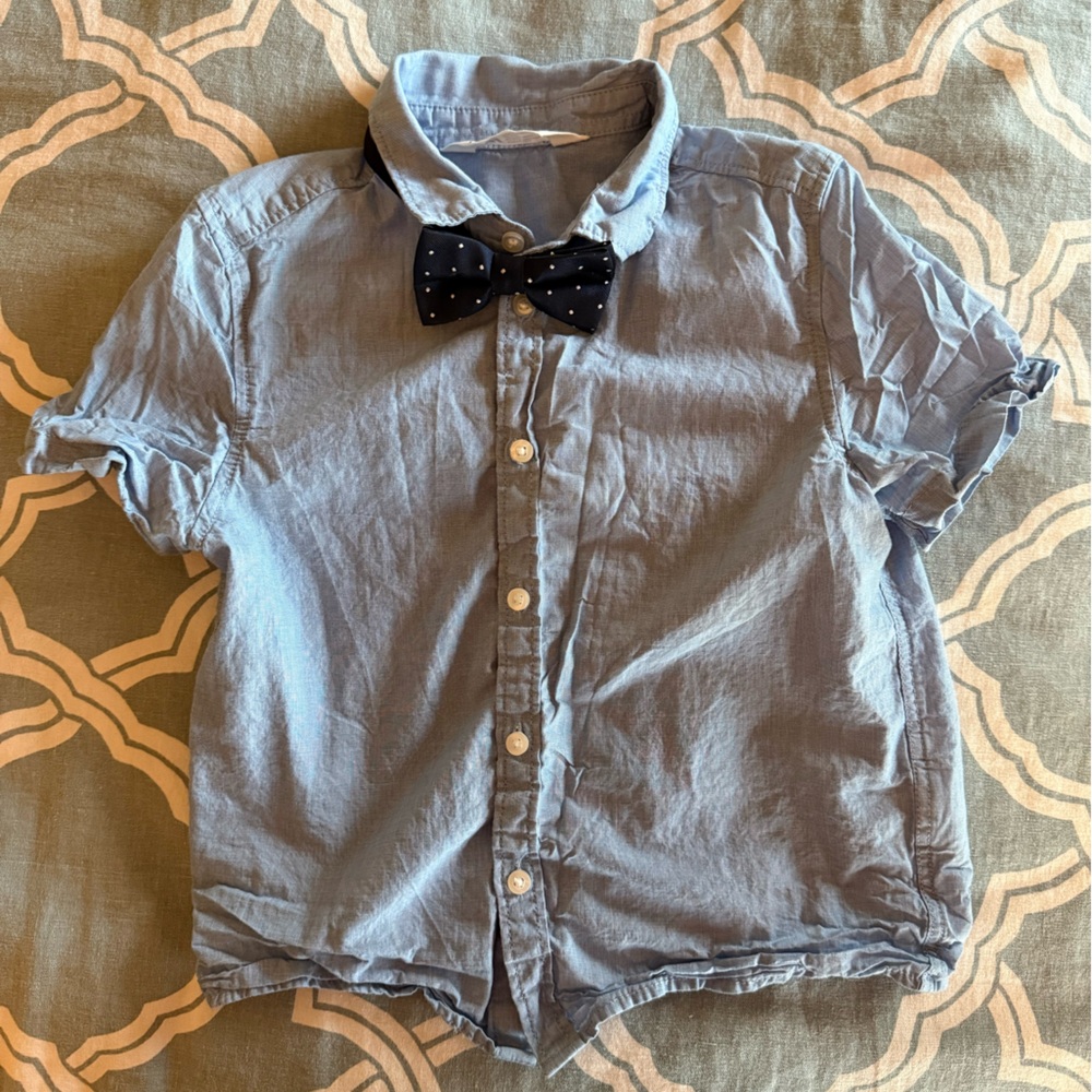 H&M Blue Kids Shirt with Bow Tie